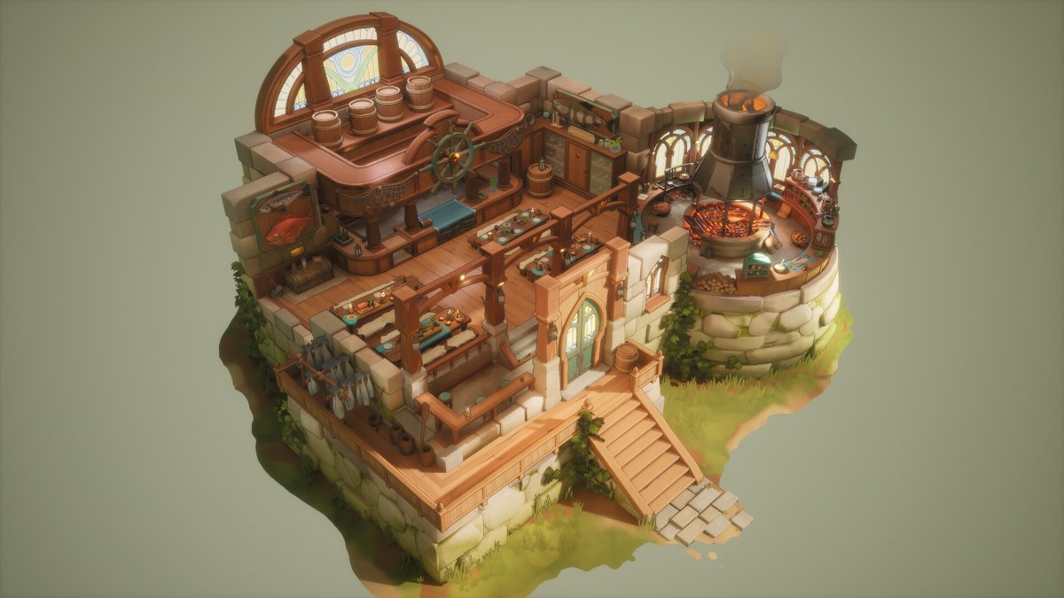 80Level's tweet image. Take a look at this awesome stylized tavern created by @BrabanderLotte in Substance 3D, Blender, and Unreal Engine 5: 

80.lv/articles/a-coz…

#3dart #substance3dpainter #substance3ddesigner #UE5 #unrealengine #blender3d #b3d #blender #stylizedart