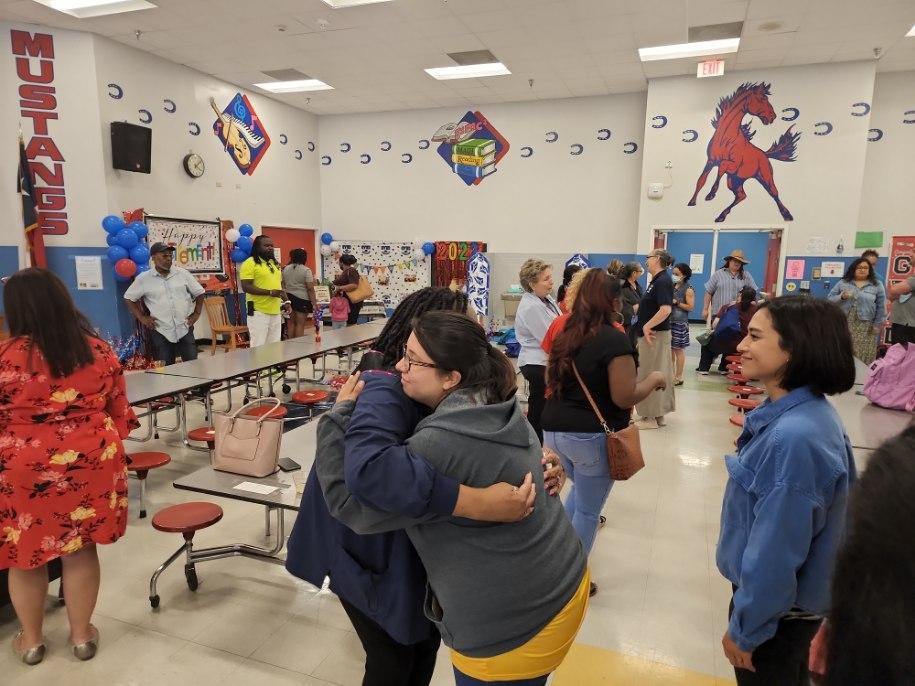 RMTZElem's tweet photo. Our EOY staff huddle up was awesome! We said our farewells to some of our family members, celebrated this yearβs accomplishments and shared upcoming plans! We couldnβt do it without this village! π #RCMStrong #TeamExcellence
@AprilColeman74 @HoustonISD @tarrynce https://t.co/ZExHDZa4B3