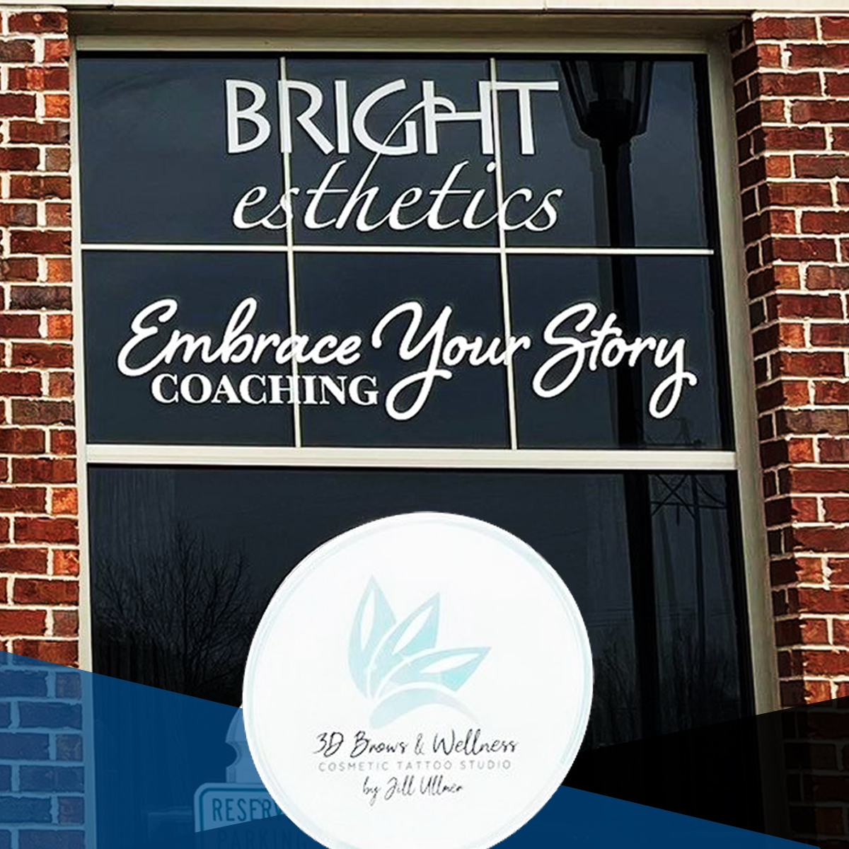 ReinholdSigns's tweet photo. New window signage for @3dbrowsandwellness vividly showcases their services. Check em out in Allouez! #windowvinyl #allouez #wellness https://t.co/9hZY1muZJF