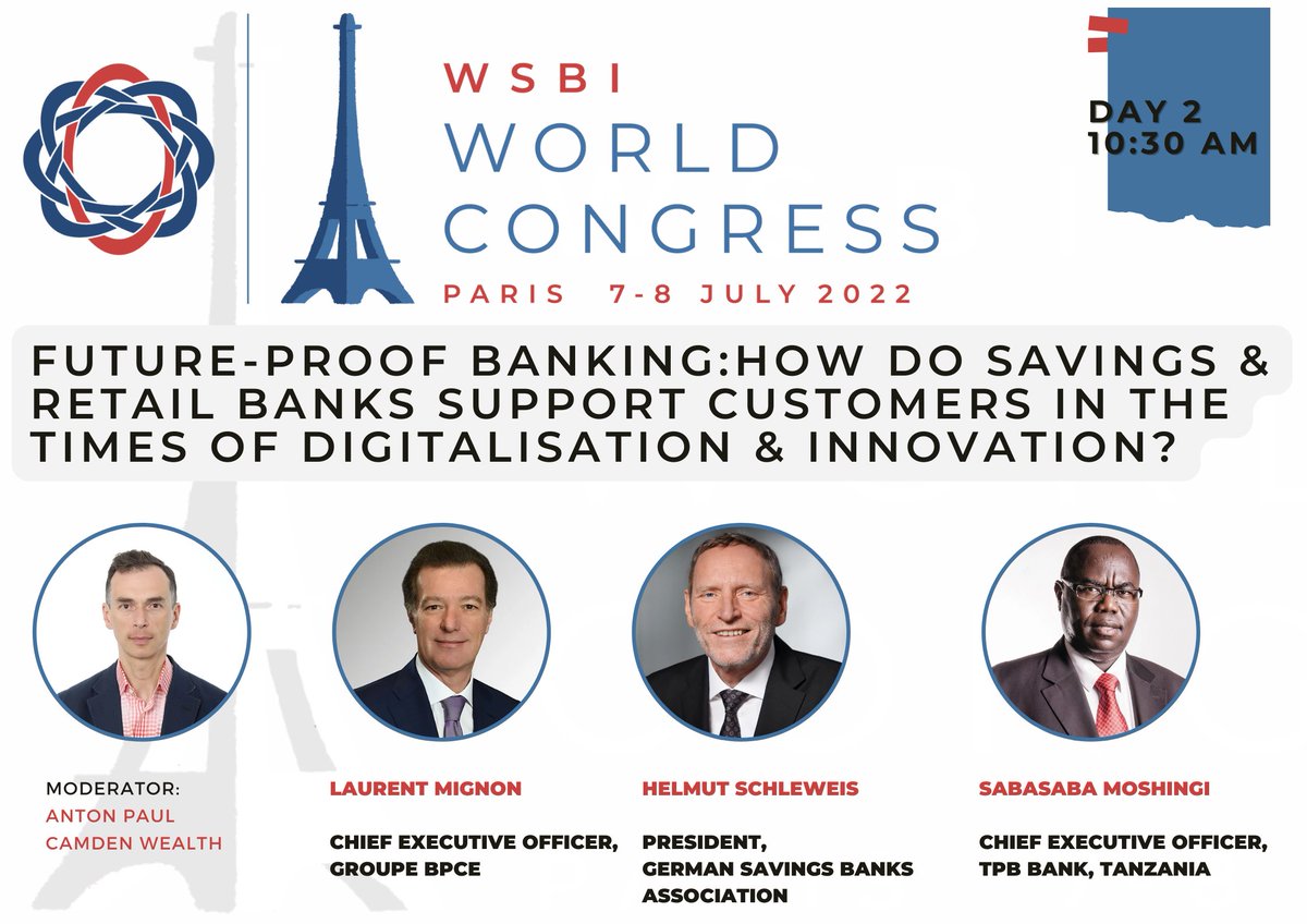 WSBI_ESBG's tweet photo. Programme and registrations ➡️ https://t.co/QuqVruHQ4S
#WSBI2022 #banks4humans #worldcongress https://t.co/AQmuugWPol