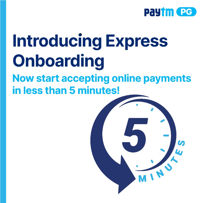PaytmBusiness's tweet photo. We're delighted to introduce Express Onboarding for Paytm Payment Gateway. Now enjoy paperless onboarding in less than 5 minutes!
✅ Start accepting online payments instantly
✅ Get your payments settled from day 1
#ExpressOnboarding #PaytmPG