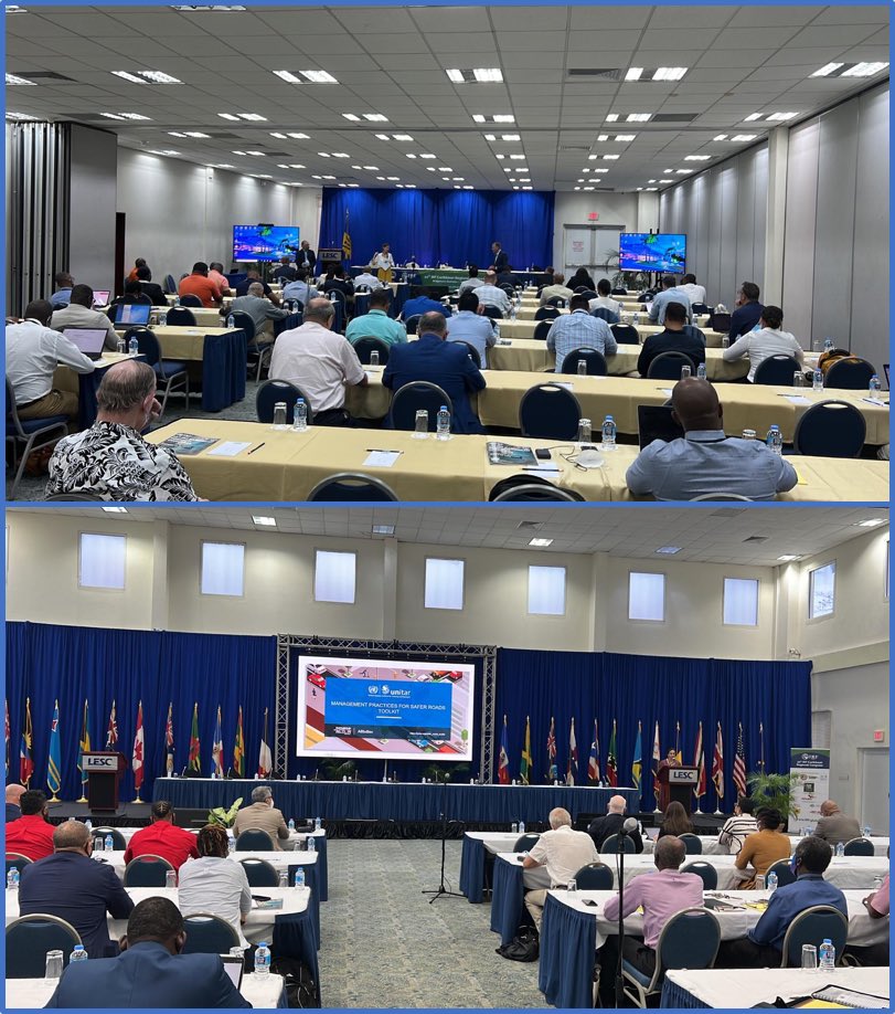 IRF_global's tweet photo. …and we’re off! Two workshops presenting toolkits for Climate Resilient Transport and @UNITAR Management Practices for Safer Roads held on the pre-opening day of @IRFhq Caribbean Regional Congress #CRC10 in #Barbados https://t.co/uQpXw2w1KE