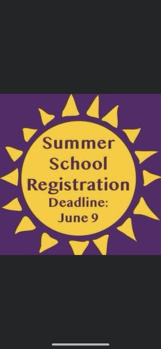 Summer School begins June 13th for students to complete credit recovery for core courses when the grade is 45-59. No cost. Students must attend in person and register by June 9th using the link provided:

docs.google.com/document/d/1HV…

In-person registration available tomorrow, 8a-3p