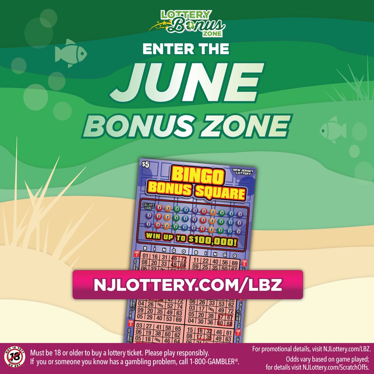 New Jersey Lottery on Twitter "Lottery Bonus Zone ALERT Enter your nonwinning 5 Bingo Bonus