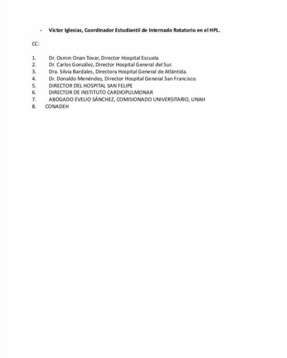 Comunicado Médicos Internos UNAH 7 de junio de 2022