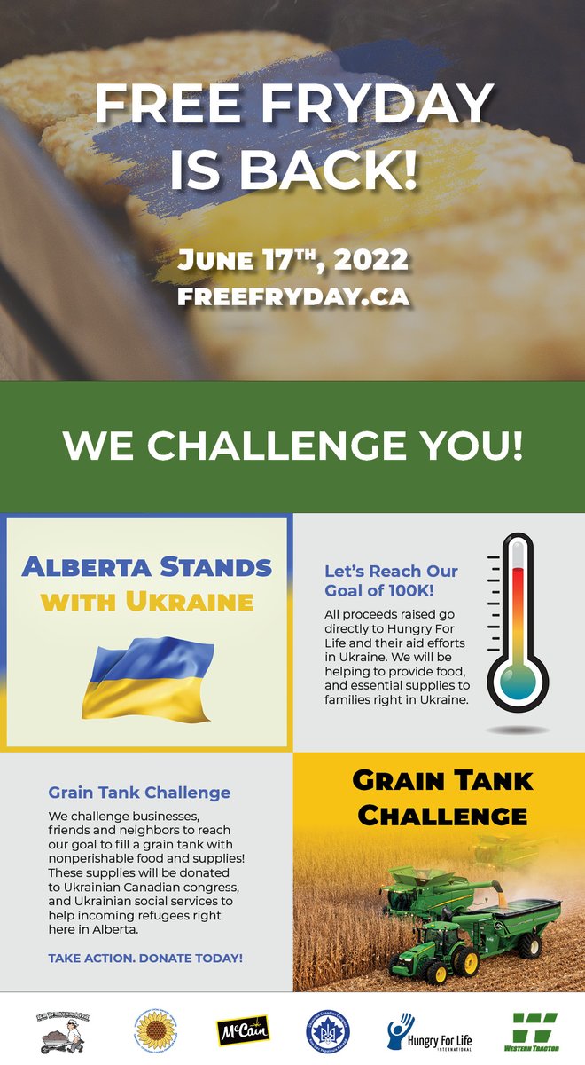 Westerntractor's tweet photo. Let's reach our goal of $100,000! After going through the drive-through to get your tasty hash browns, cash donations can be made directly at the event. Find full details at https://t.co/xilD1PHiIx https://t.co/TPck7VIlrO