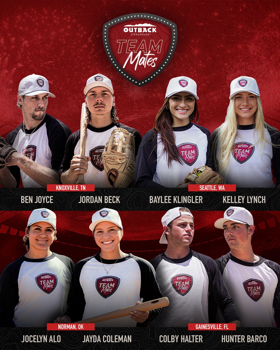 Outback's tweet photo. The news is out! 🚨⚾🥎 Our newest #OutbackTeamMATES are here and ready to step up to the plate.
📢 We are now accepting applications for college fall sport athletes to join the Outback TeamMATE program. Apply now through August 12 | https://t.co/ULTg1oa7bc https://t.co/LKM70NI8Wh