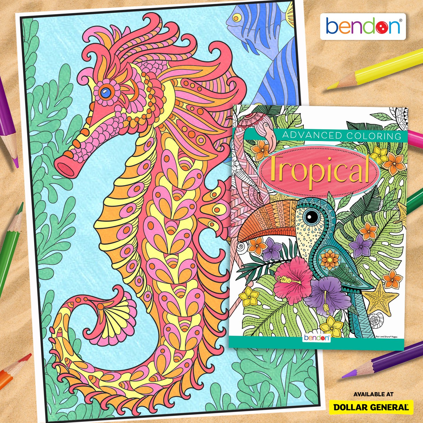 Bendon on Twitter: "This Tropical Advanced Coloring Book @DollarGeneral ...