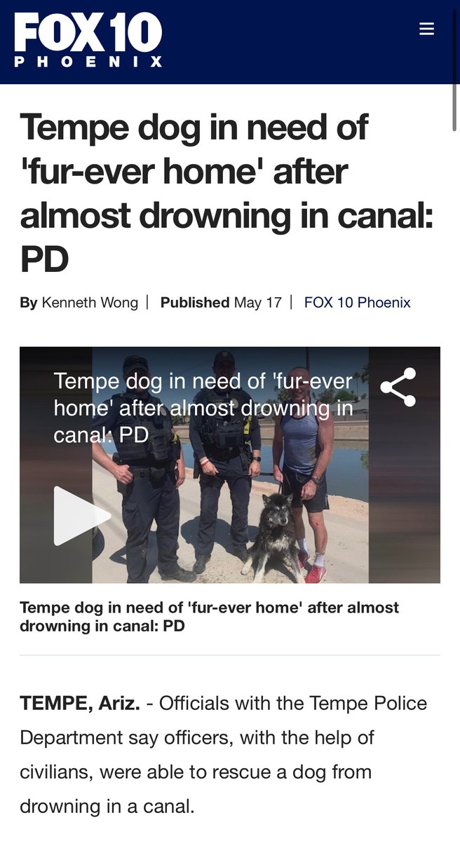 Two weeks ago Tempe, AZ police dove in to water to save a dog from drowning, and then did a media tour about how they're heroes for saving a dog. Last week the Tempe, AZ police watched a Black man drown as he begged for help because 'they can't swim.' I don't have the words.