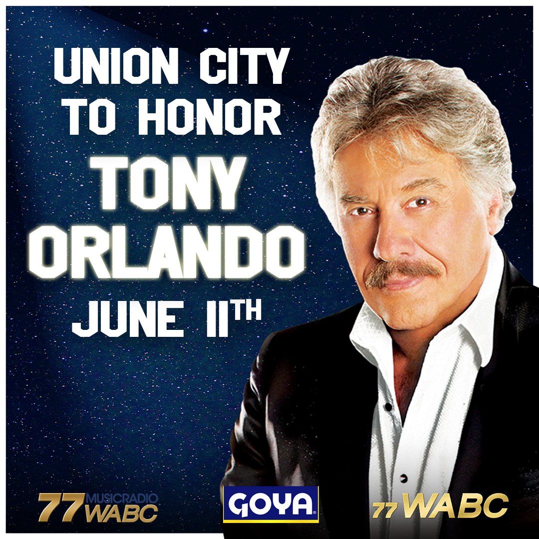 Union City, New Jersey plans to honor #77WABC's very own <a href="/TonyOrlando/">Tony Orlando</a> on June 11th, 2022! 

Follow along on social media to see photos and videos of the event happening LIVE on Saturday! 

Sponsored by <a href="/GoyaFoods/">Goya Foods</a>