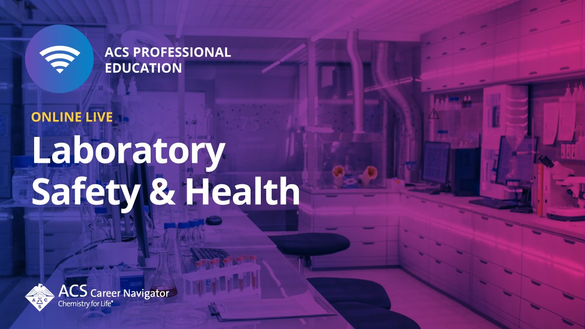 AmerChemSociety's tweet photo. Learn best practices to minimize personal injury, health impairment, property loss, regulatory fines, and liability in your laboratory during our upcoming #ACSOnlineLive course. Register today at https://t.co/AgRfb06dYX #NationalSafetyMonth #Safety #ACSProEd https://t.co/zkjcjjlKeu