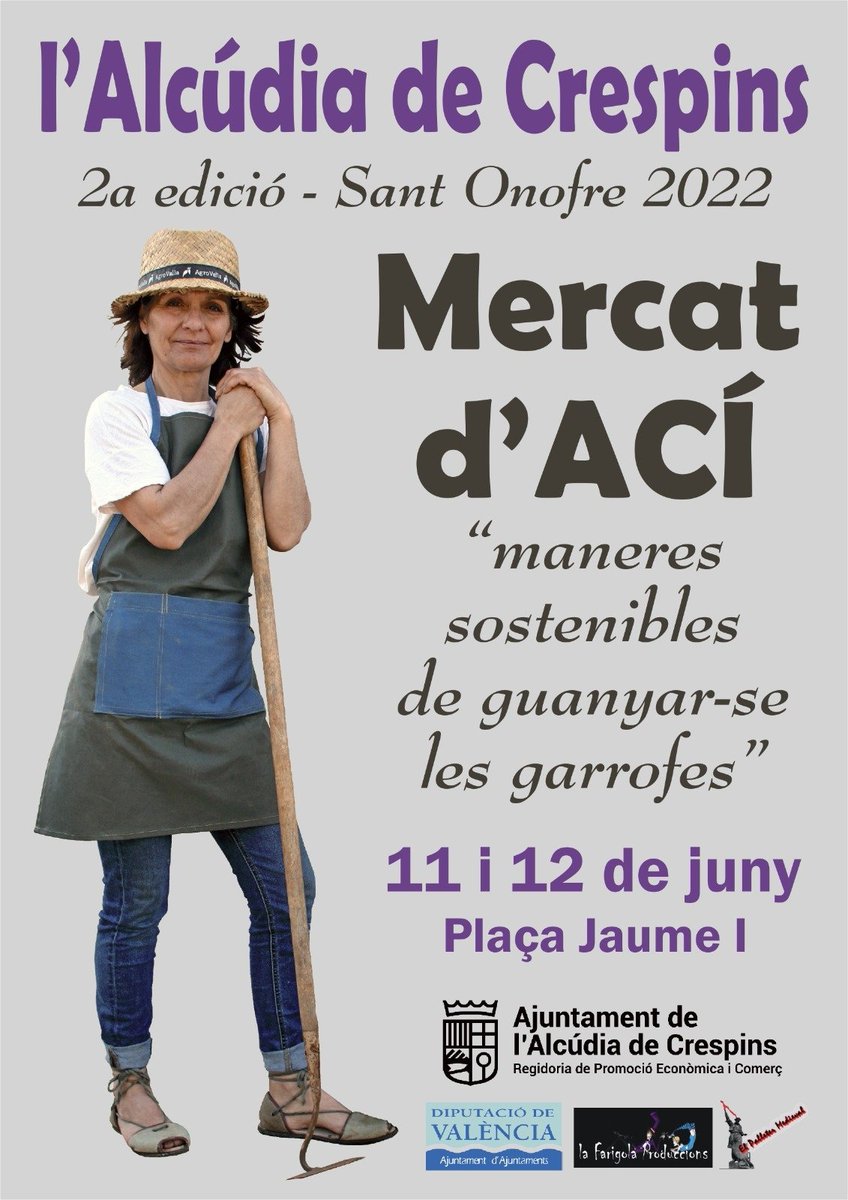 AjuntaAlcudiaCr's tweet photo. 👉 🍅   Aquest cap de setmana de festes patronals celebrem a la plaça Jaume I la segona edició del Mercat d'Ací. 

Vos esperem per a gaudir dels productes de la nostra terra 😊

#lalcudiadecrespins #mercatdaci #sostenibilitat #productes #Ecologisme #proximitat #nostraterra https://t.co/pdspFIycy1