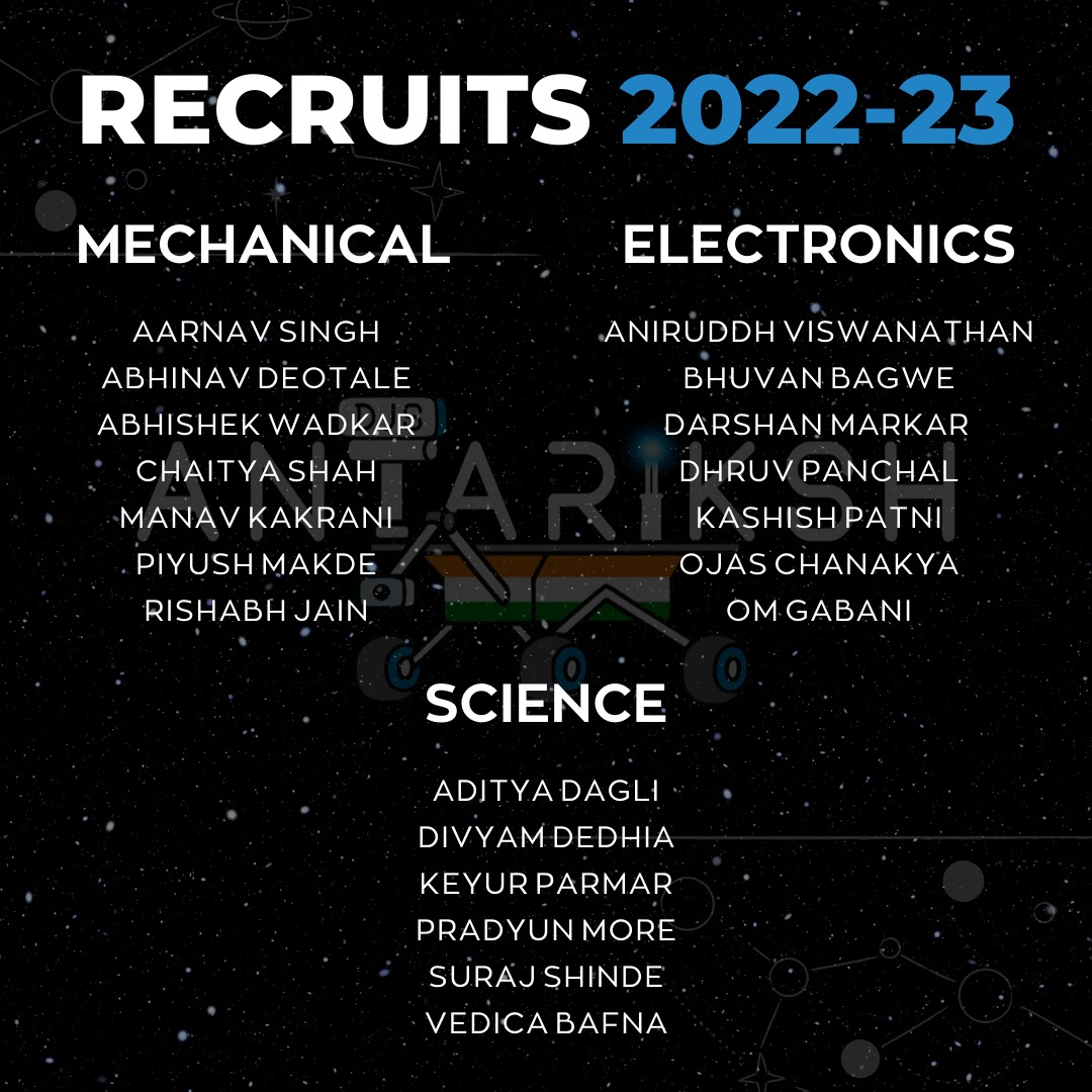 djs_antariksh's tweet image. DJS Antariksh would like to congratulate and welcome the new recruits for the A.Y. 2022-23! 🚀
With this new group of talented space enthusiasts, we wish to set higher targets for the team and work towards creating a difference in this community!🔥
#ToDecipherUnimaginable #space