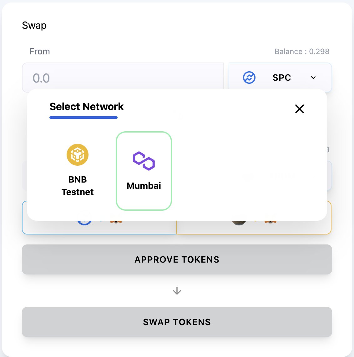 A dropdown has been added that allows users to switch between Polygon Testnet &amp; BSC Testnet 👀

I wonder what that means 🤔