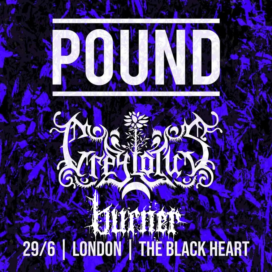 Our next show is with the mighty Pound at @Theblack_heart with the killer @GreylotusMetal on June 29th - this will be our last show till we record our album so come through to hear some big tunes! ⚔️🔥⚔️ Tickets: dice.fm/event/g29m5-po…