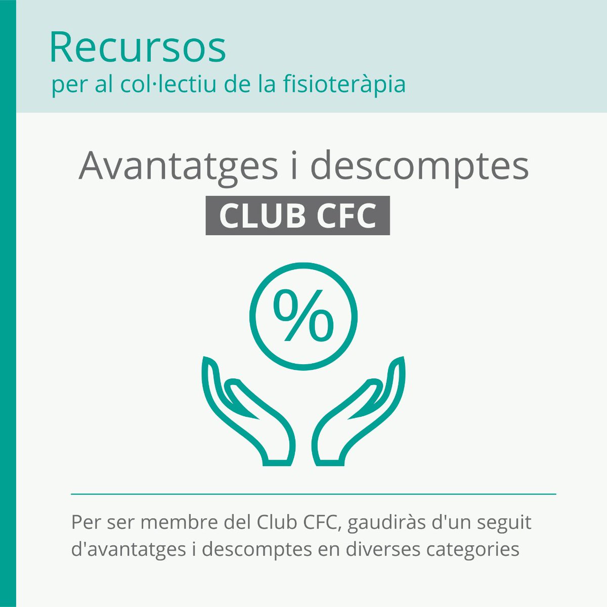 ColFiCat's tweet photo. 🙌 Fisioterapeuta, sabies que per ser col·legiat/ada pots gaudir de tots aquests avantatges?
Trobaràs més informació a 👉https://t.co/bjafj8zF69
#CFC #fisioterapeutes #ClubCFC https://t.co/gIqgU4E0Lt