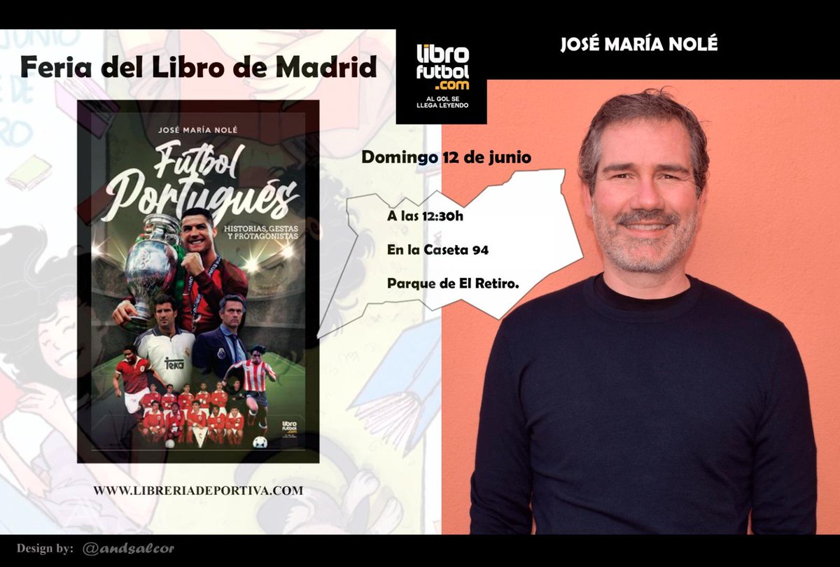 SFPaulaColegio's tweet photo. Nuestro Docente @josemgarcianole estará este fin de semana en la #FeriadelLibro en Madrid presentando "Fútbol Portugués: Historia, gestas y protagonistas". ¡No se lo pueden perder! https://t.co/cCxyScCgcI