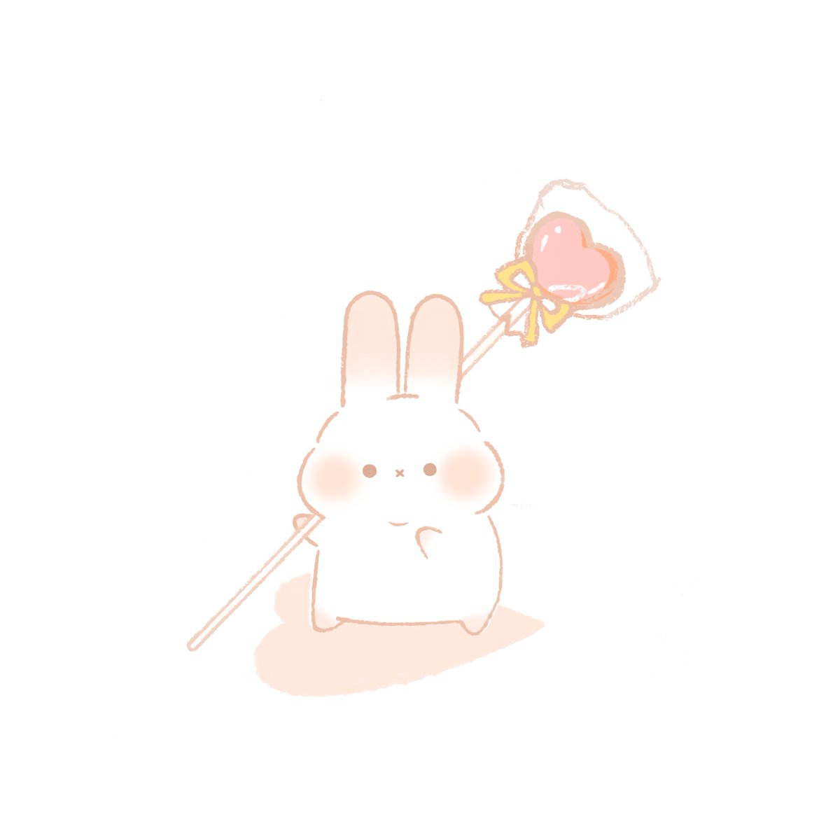 lollipop 🍭(○・×・○)✨ #ぷみうさぎ #うさぎ #イラスト 」|津久井