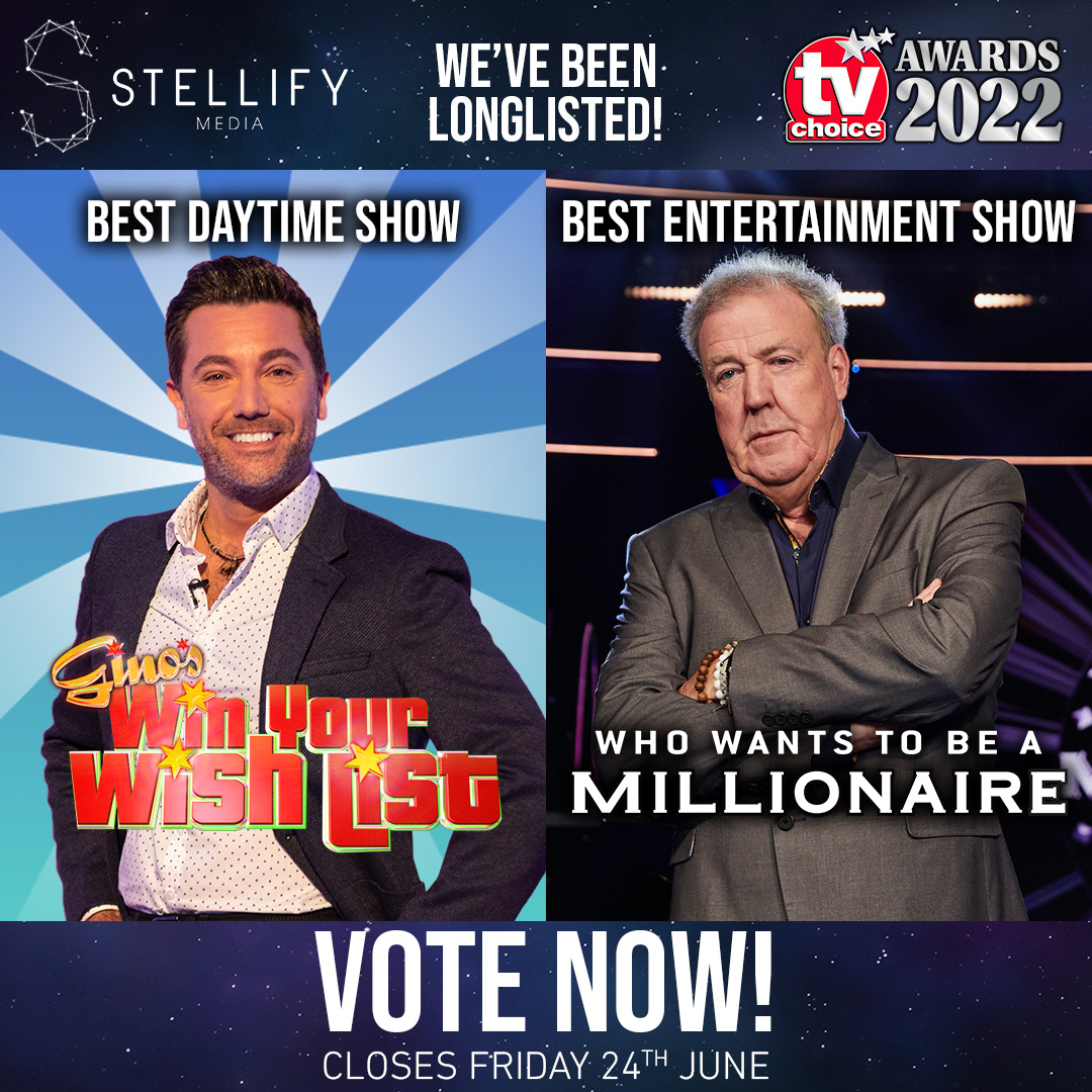 Both #WhoWantsToBeAMillionaire and Gino's #WinYourWishList have made the #TVChoiceAwards Longlist!
VOTE NOW: bit.ly/TVChoiceAwards…