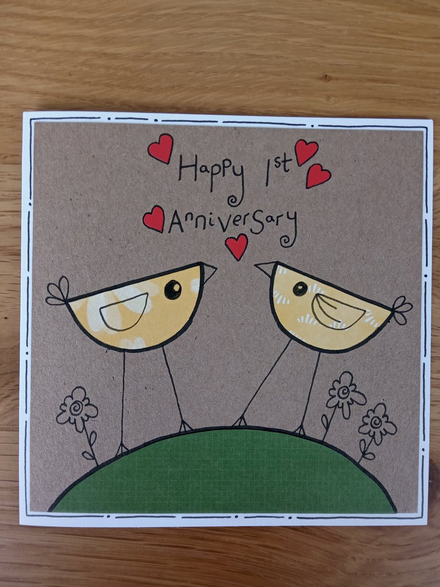 Morning #elevenseshour . Hope you've all had a good morning. I've been working on a new anniversary card to add to my collection. It can be personalised to be for any anniversary Etsy.com/shop/Birdydood…
#UKMakers #homemade #handmade
