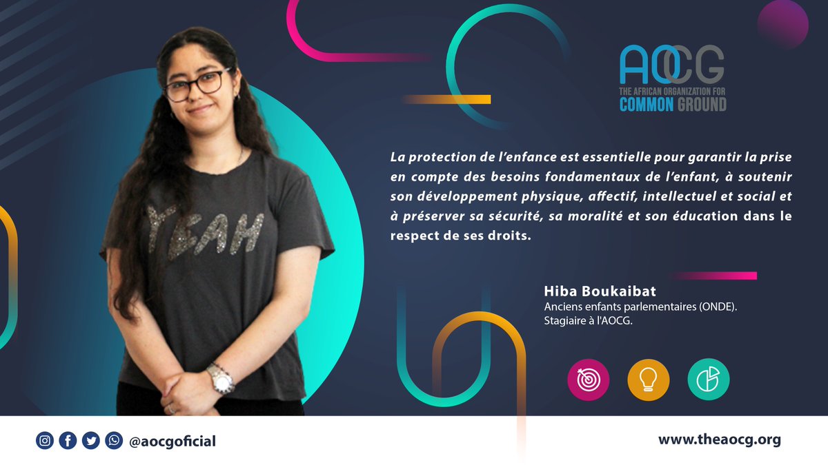 AOCGofficial's tweet photo. "La protection de l’enfance est essentielle pour garantir la prise en compte des besoins fondamentaux de l’enfant, à soutenir son développement physique, affectif, intellectuel et social et à préserver sa sécurité, sa moralité et son éducation dans le respect de ses droits."
Hiba https://t.co/iq7qH0tCQB