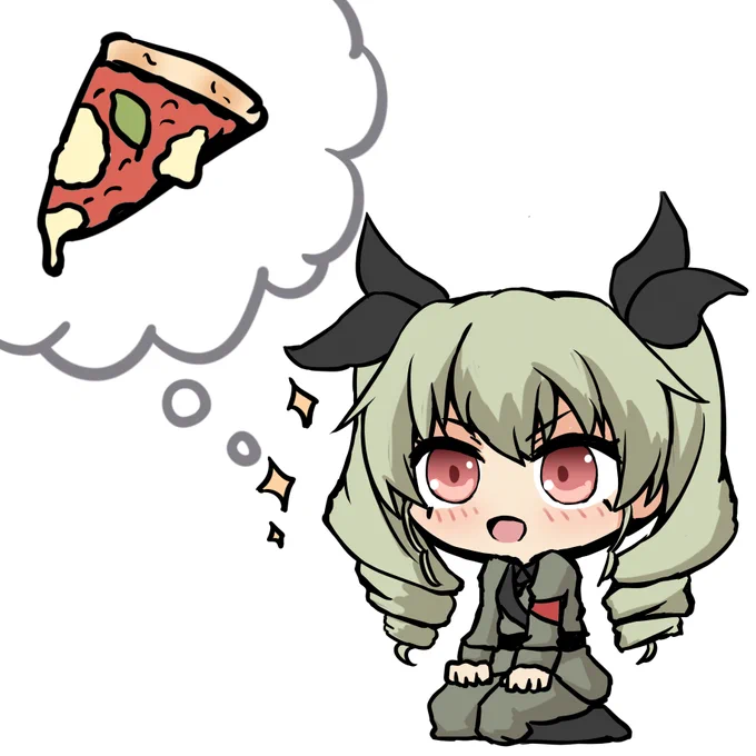 サンダースの伝統ピザを楽しみに待つチョビ🍕🇺🇸 https://t.co/7BBvDRZKfn 
