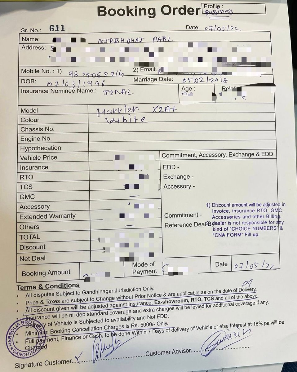 pprince4399's tweet photo. I booked a Tata Harrier xza plus model car it's been a month today but the delivery of the car is no response . I would like to inform you the delivery from Tata Motors is very late . I am not satisfy . I have sent you my booking details. I hope you get it done as soon as possibl https://t.co/V5bl7Vck7T
