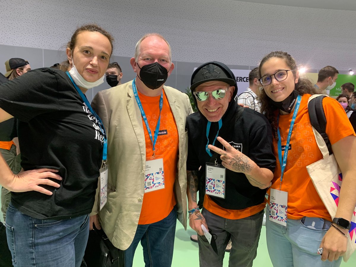 MajaDidIt's tweet photo. We had some great fun @WCEurope Filipa Teixeira, Andrew Ryan, Giles Beckley, @james_ozzie Olivia Cohen and Freesia Rafello Nadya Frost @codeablehq @10up  @meetthemonks @onecom @Google @GoDaddyPro #WCEU2022 #WCEU #WordPress https://t.co/Gk0XlhZ8YB