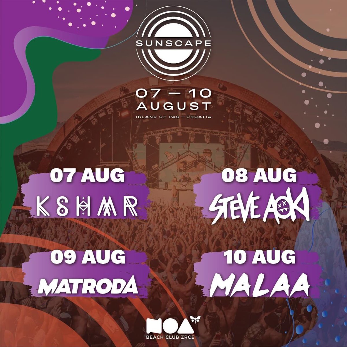 Here is the full lineup for our Sunscape Festival Noa Beach Club! 🤩 Are you ready for days of pure fun with some of the best players in the industry? 💥

Tickets and packages are available at the link 👉🏼 noa-zrce.com/en/events/suns…