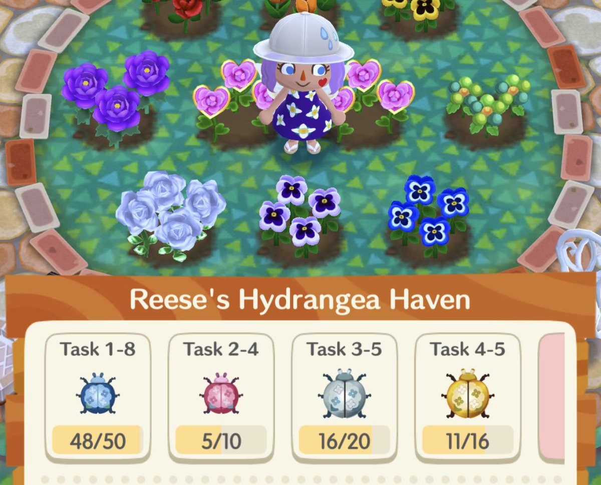 ktcub's tweet photo. 💖🌸🌺💜🌈>Hey friends: just started the #Hydrandea event &amp; needing alot help💕🤗
   I LOVE this event, so pls help me w/ bugs esp #Task2 #Task3 #Task4 , so I can get #fountain , ⛲️#planter 💐&amp; T4 gift❣️
-also, Thnks for all mb help &amp; gifts🎁 
 #AnimalCrossing #PocketCamp #ACPC https://t.co/zGzqGUoFWD