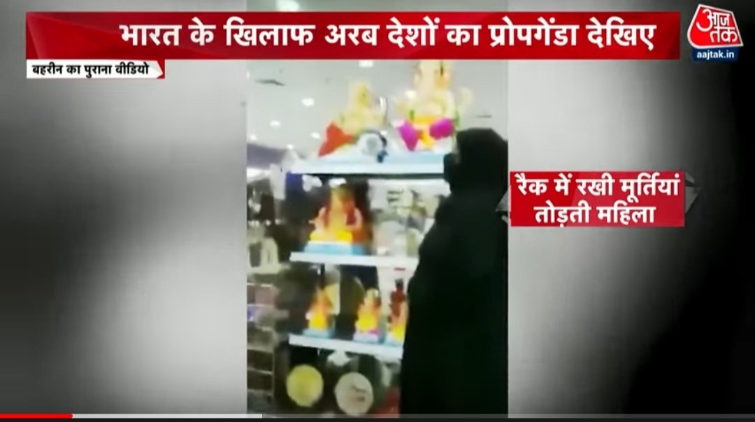 iAm_dk07's tweet photo. @geertwilderspvv This lady from #Bahrain also disrespected hindu god godesses statues thrown and broken. They really don't should ask to #India for #apologize https://t.co/IhI9znBvM9