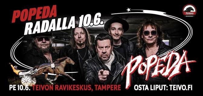 ARVONTA! 🥳

Uudelleentwiittaa tämä ja voit voittaa liput kahdelle perjantain 10.6. Popeda radalla -tapahtumaan Teivon Ravikeskukseen 🍻🐎🎼 
Arvonta suoritetaan to 9.6. klo 12. 
#ravit #popedaradalla