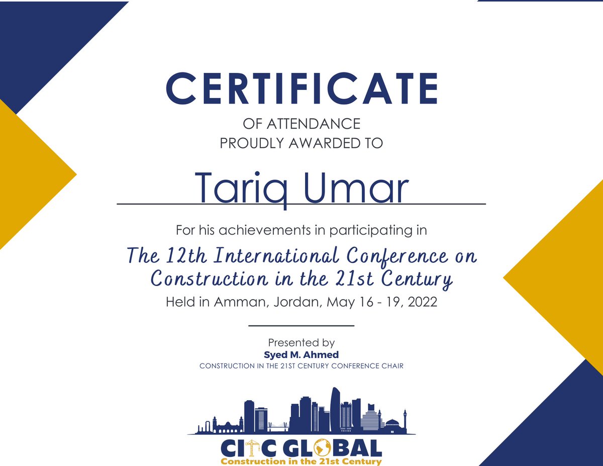 Dr_Tariq_Umar's tweet photo. Pleased to participate in @CITC12 held in #amman 🇯🇴. The recording of my presentation is now available at https://t.co/j5EoQHbDoP 
@UWEBristol @UWEArchBuiltEnv #research #Construction #Materials #Sustainability #SDGs https://t.co/XXdDI4b61v