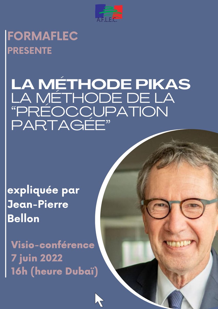 MMalifarges's tweet photo. #NAH #Pikas #formaflec Visio conférence sur la méthode de la préoccupation partagée avec Jean-Pierre Bellon @LfiDubai @ReseauAFLEC @mlfmonde https://t.co/uqyeBavROD