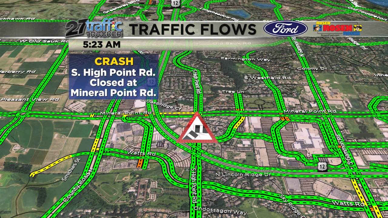 WKOW 27 News on Twitter "TRAFFIC ALERT S. High Point Rd. closed at