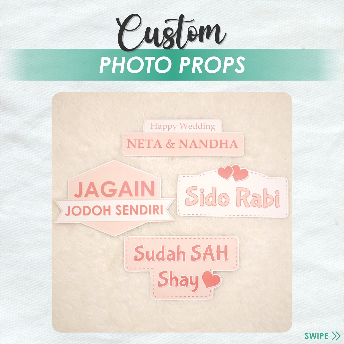 FourPhotobooth's tweet photo. Nah kalo custom properti foto ini bener-bener bebas sebebas bebasnya manusia hidup, mau tulisan apapun, gambar apapun, akan kami siapkan 😉
Info lebih lanjut hubungi:
📞 0856 4398 4500 https://t.co/YGNvxaZWaB