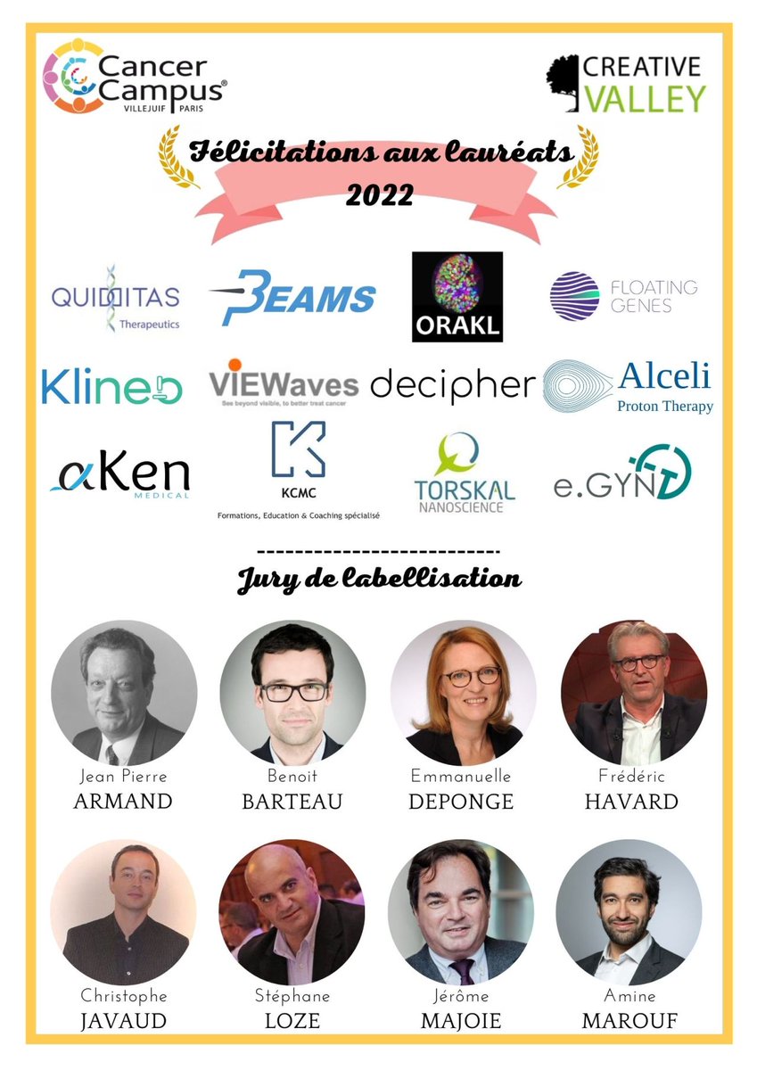 We are one of the winners of the Cancer Campus' #OncoEntrepreneur program 2022! ✨

#OncoEntrepreneur is a specific &amp; unique national program for the #onology entrepreneurs.

Thank you to all the coaches &amp; congratulations to all the other winners 👏

Image credit: <a href="/CancerCampus/">Cancer Campus</a>