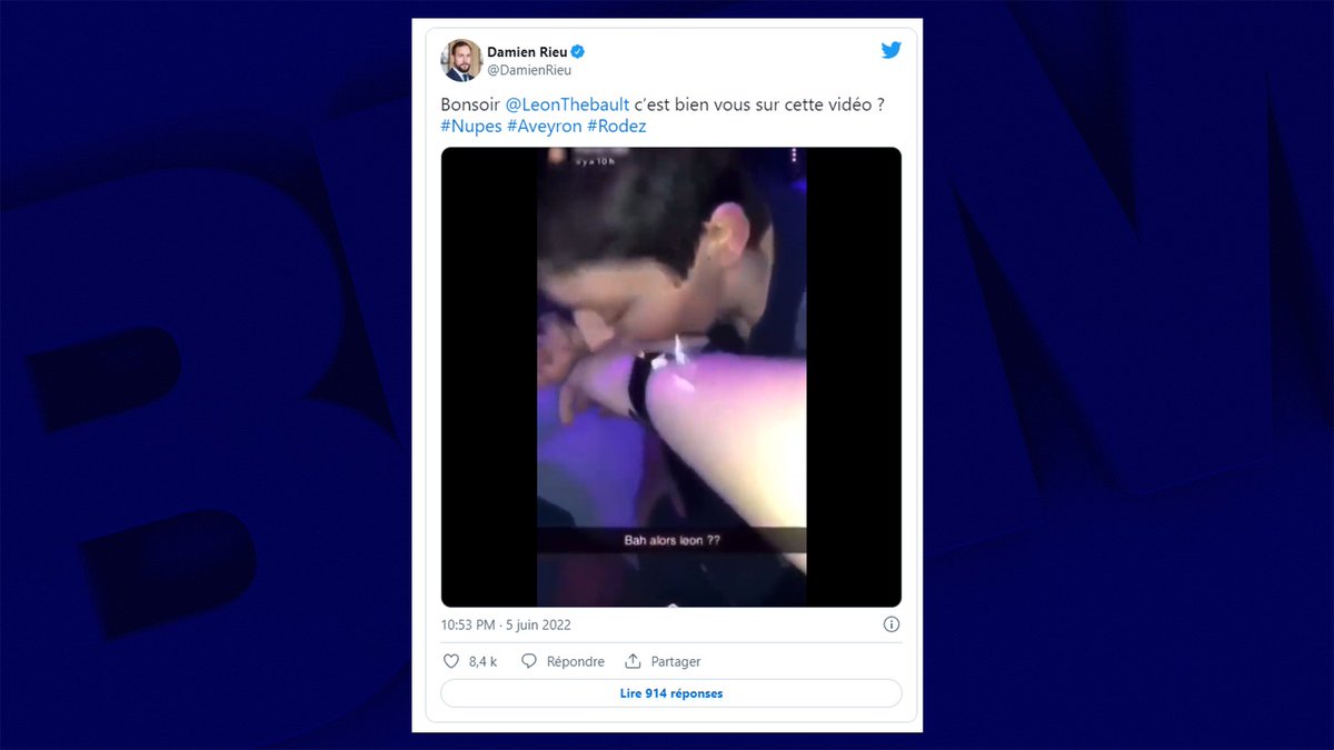 BFMTV's tweet photo. "Du doliprane écrasé": un candidat Nupes s'explique après la publication d'une vidéo où on le voit sniffer de la poudre https://t.co/QHAAWX5E3V https://t.co/EdNyvkkWk4
