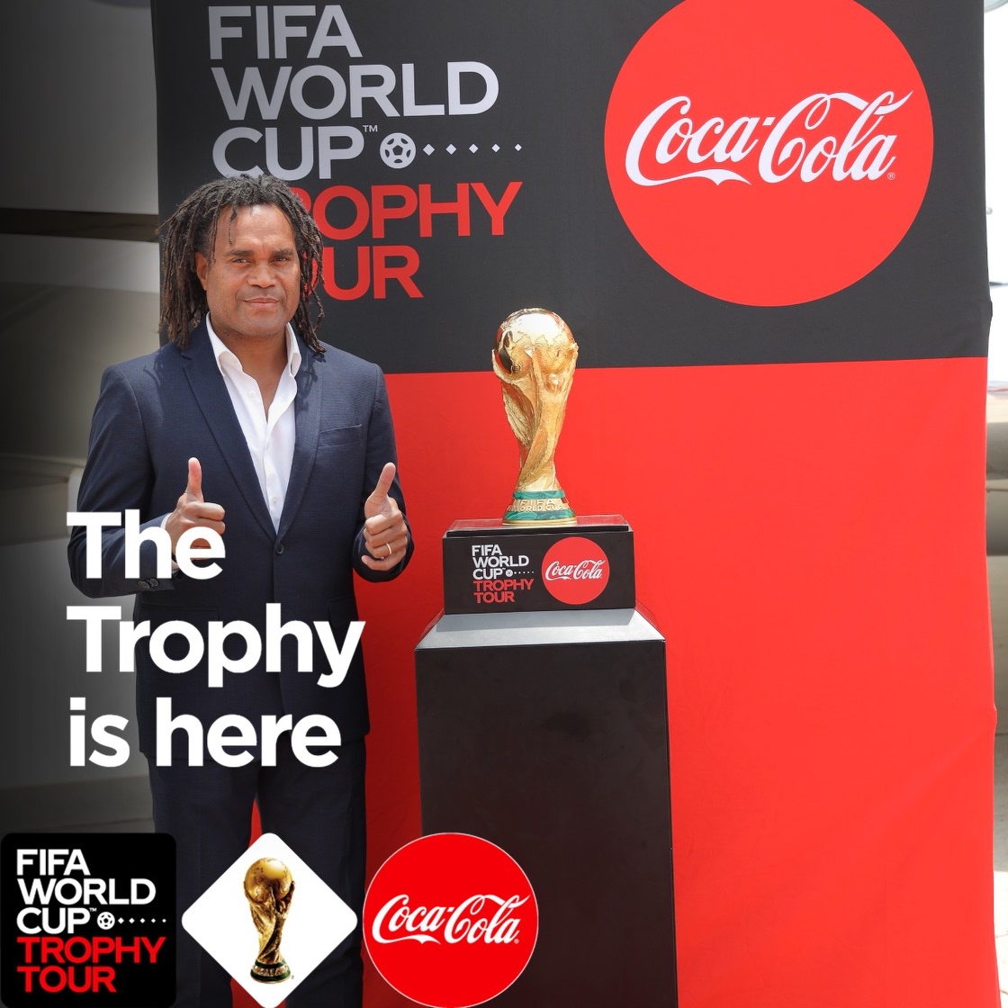 If seeing is believing then watch it with your own eyes! FIFA World Cup Trophy is here! #BelievingIsMagic #FIFAWorldCup2022 #RealMagic #CocaCola