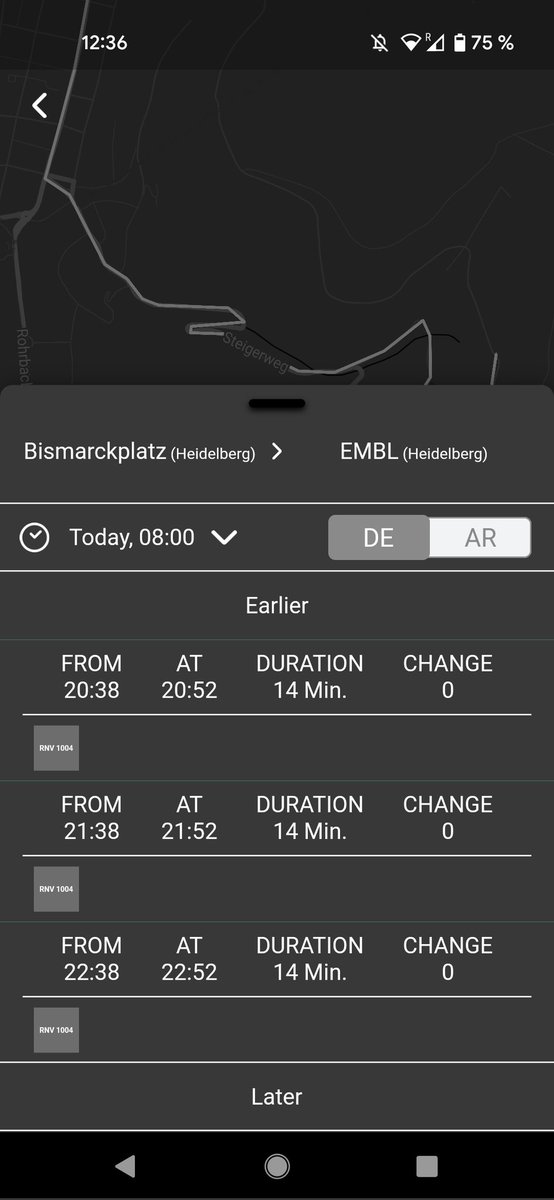 MStarostecka's tweet photo. @rnvGmbH Not really🙈 @rnvGmbH I understand that I can check the departures per bus/tram stop but the main functionality of the app is not working. (not going to mention how slow this app is) https://t.co/hS6lQOckfK
