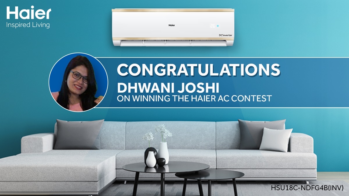 IndiaHaier's tweet photo. Thank you to everyone for participating in the Haier AC Contest. Congratulations to @BBasket2020 for winning it. Stay tuned for more opportunities to participate and win exciting gifts from Haier!
#WinnerAnnouncement #ACContest #ContestWinner #HaierIndia #StayTuned https://t.co/KrcwLFaZWh