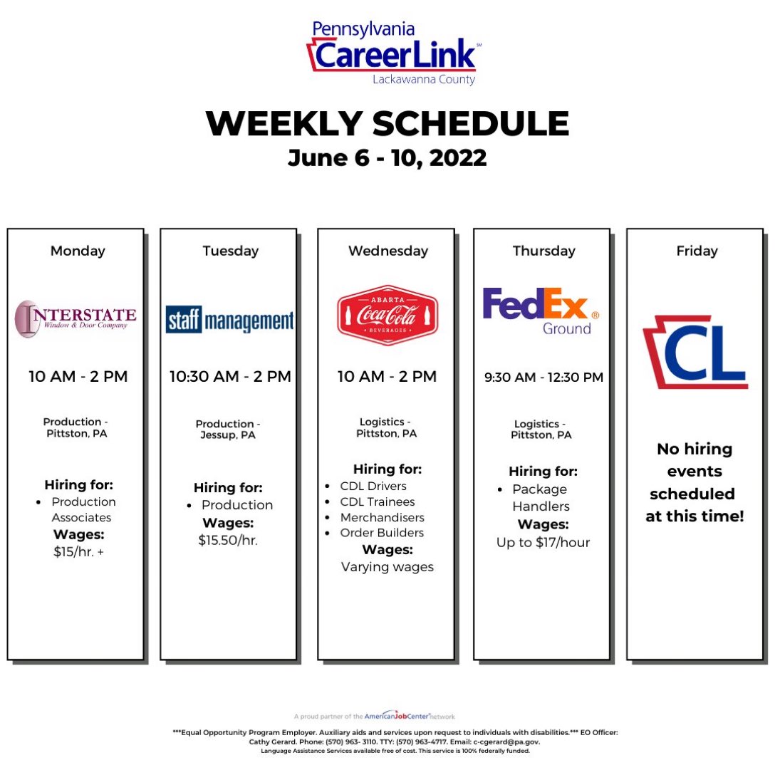 Did I mention that your local Coca-Cola bottler <a href="/abartacocacola/">ABARTA Coca Cola</a> will be at <a href="/PACLLackawanna/">PA CareerLink® Lackawanna County</a> to do on site interviews!
#jobs  #Scranton  #hiring  #driverjobs #warehouse #summerjob