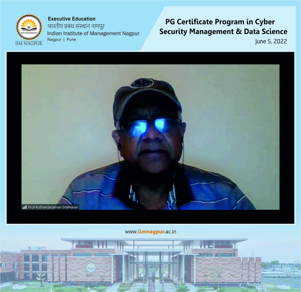 IIMNagpurIndia's tweet photo. #Guestlecture by Dr.Robin Poston, Dean, #UniversityofMemphis, on 'The #scienceoftesting in #cyber #Security' for #IIMN's #ExEd #PGC in #cybersecurity. @ProfKSridharan, CEO, #CleverInsights, was also present. https://t.co/8xNREXv78g