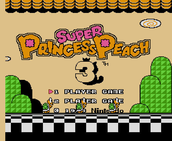 ピーチ姫様がプレイヤーキャラクタのスーパーマリオブラザーズ3の