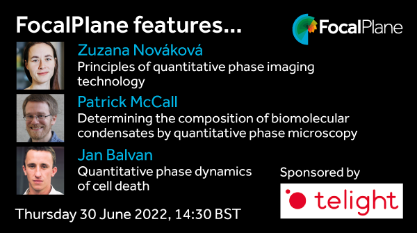 focalplane_jcs's tweet image. Join us for our next #FocalPlaneFeatures webinar to learn more about #quantitativephaseimaging and its applications to cell biology with Zuzana Nováková @telight, Patrick McCall @mpicbg and Jan Balvan @MasarykUni

Book your place at focalplane.biologists.com/focalplane-fea…

#QPI