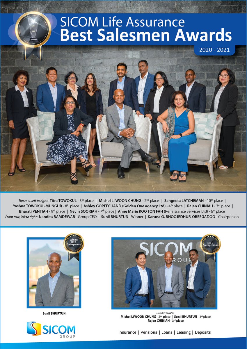 sicom_group's tweet photo. Félicitations à nos meilleurs agents en Assurance Vie!

#SICOM https://t.co/l5uHiGX8sv