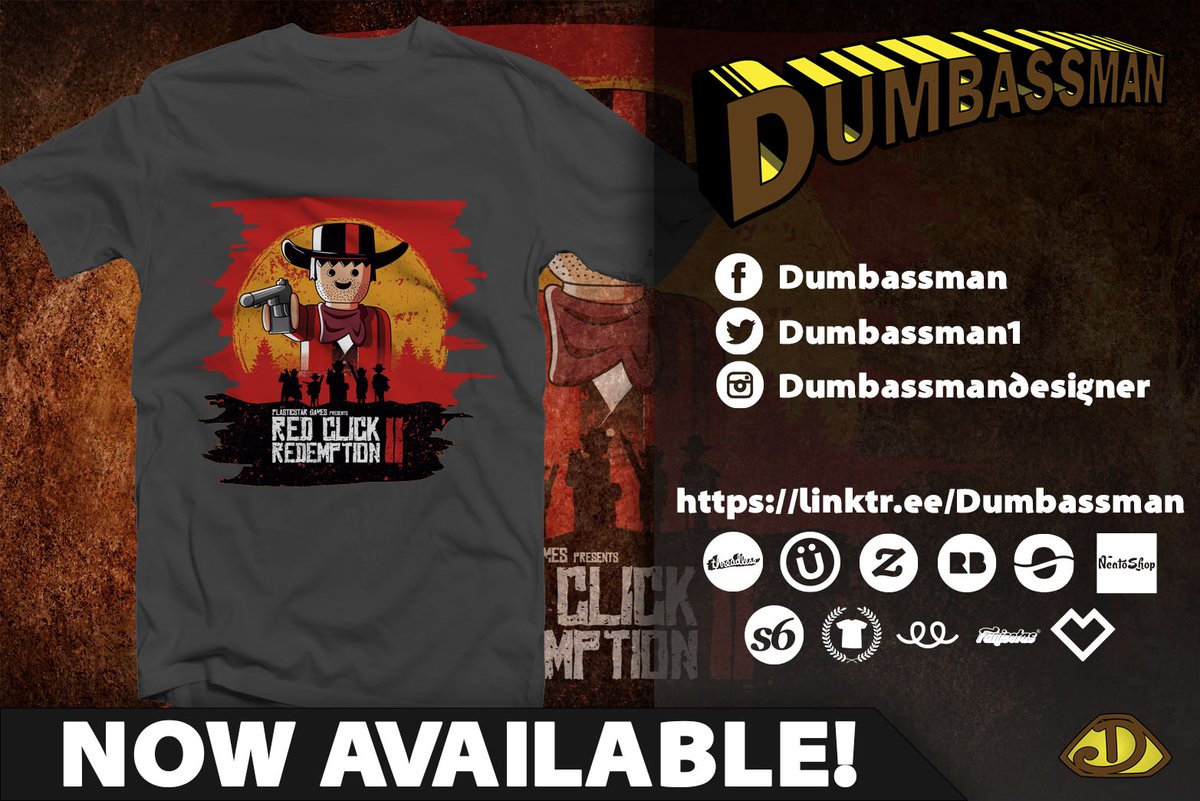 Dumbassman1's tweet photo. Hope you all like this: "Red click redemption"
#tshirt #tee #tshirtoftheday #apparel #designs #videogame #game #computergame #cowboy #wildwest #guns #toys #mashup 
🔗 LINKS IN BIO! https://t.co/HXbvPKNtxY