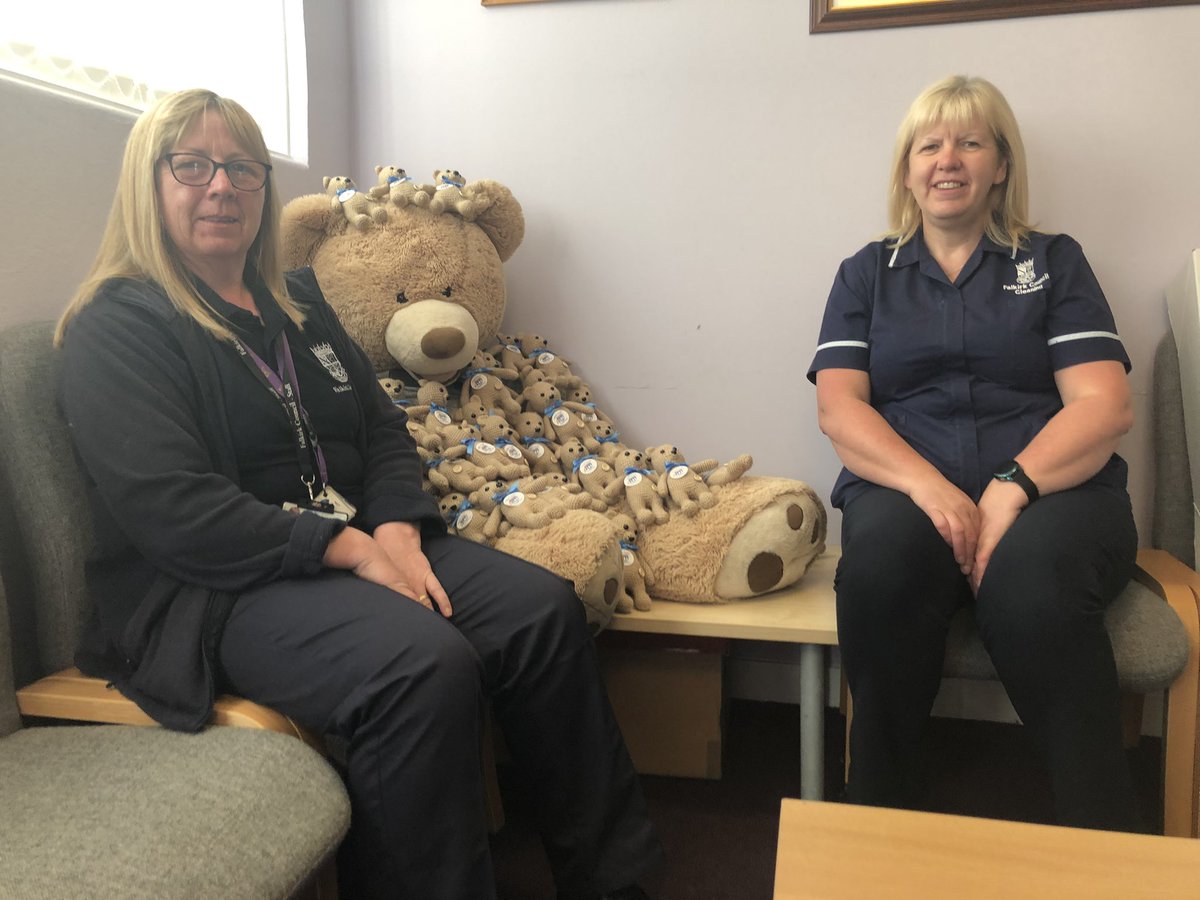 EY_Craig's tweet photo. These two super stars went above and beyond crocheting Baby Berts for our new primary one children. Each one different and made with love. @LarbertVillage @LvpsN #BearsMakeLifeBetter https://t.co/HjM7xbfCvZ