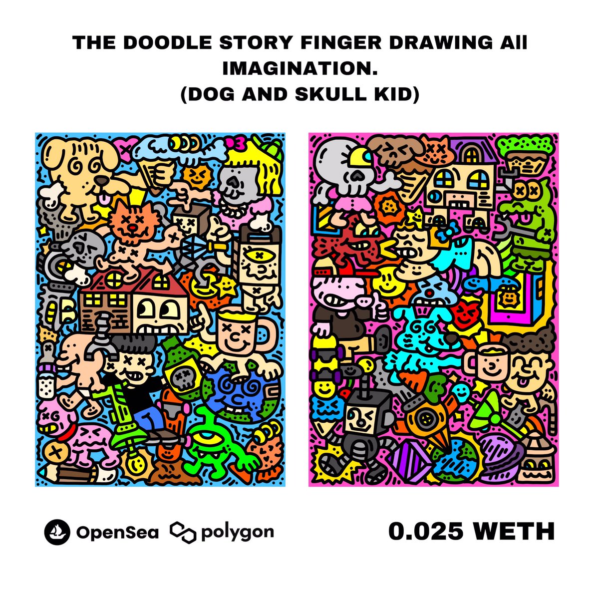The Doodle Story Finger Drawing All Imagination (Dog &amp; Skull Kid)
My Doodle Artwork Were Sketched By My Finger Every Single Pieces.Available on Polygon 0.025 WETH

opensea.io/collection/the…

#NFTCommunity #NFTCollector #Polygon #Doodle