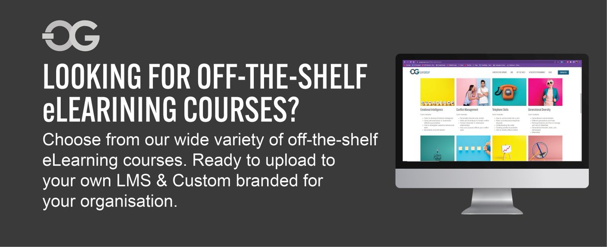 GroupQuay's tweet photo. Looking for Off-The-Shelf eLearning courses? 
Choose from our wide variety of off-the-shelf eLearning courses. All our courses are ready to load onto your own Learning Management System and are custom branded for your organisation.
#elearning  #readymadecourses https://t.co/jt23pKdtD0